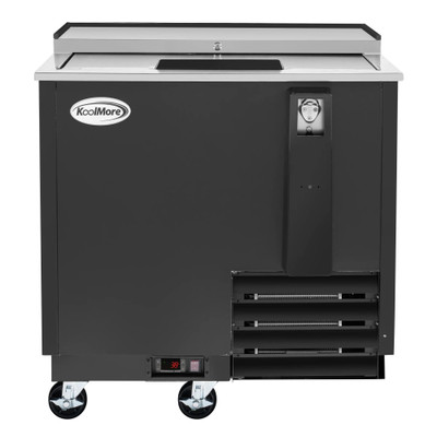Koolmore KM-BOC36-BK 9 Cu. Ft. Black Built-In Opener Commercial Bottle Cooler - 115 Volts
