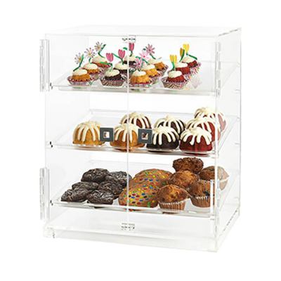 Rosseto BD124 20.3" x 16.1" x 23.1" H Rectangular Clear Acrylic Countertop Bakery Case