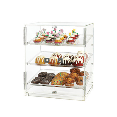 Rosseto BD124 20.3" x 16.1" x 23.1" H Rectangular Clear Acrylic Countertop Bakery Case