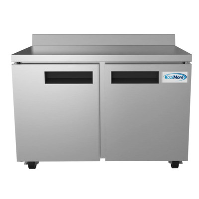Koolmore FWT-2D-12C 12 Cu. Ft. Stainless Steel 2 Doors Freezer Worktop