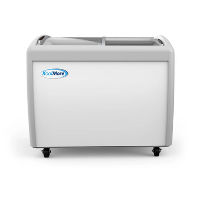 Koolmore MCF-12C 12 Cu. Ft. White Sliding Glass Door Ice Cream Display Chest Freezer - 115 Volts