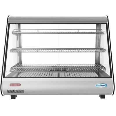 Koolmore HDC-5C 5.6 Cu. Ft. Curved Front Glass 3 Shelves Countertop Display Warmer