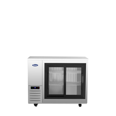 Atosa USA, Inc. SBB48SGGRAUS1 48" W x 24.5" D x 40.12" H Stainless Steel 2- Section Shallow Depth Atosa Back Bar Cooler - 115 Volts