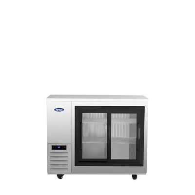 Atosa USA, Inc. SBB48SGGRAUS1 48" W x 24.5" D x 40.12" H Stainless Steel 2- Section Shallow Depth Atosa Back Bar Cooler - 115 Volts
