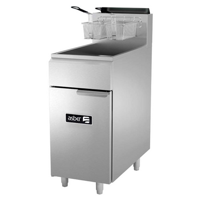 Asber AEF-50-S-LP 50 Lbs. Liquid Propane Floor Model Restaurant Fryer - 114,000 BTU