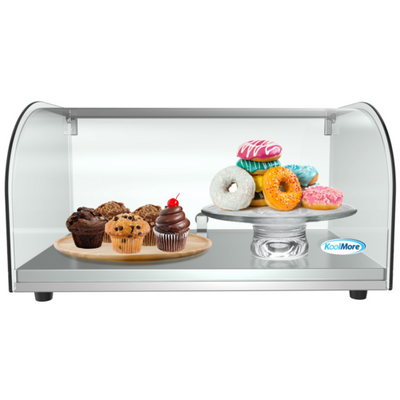 Koolmore DC-1C 0.9 Cu. Ft. Curved Front Glass Rear Door Countertop Bakery Display Case