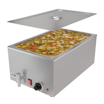 Koolmore CFW-1T 21 Qt. Stainless Steel 20 Gauge Electric Countertop Food Warmer with Faucet - 115 Volts