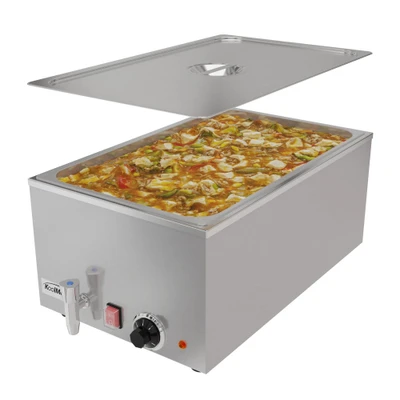 Koolmore CFW-1T 21 Qt. Stainless Steel 20 Gauge Electric Countertop Food Warmer with Faucet - 115 Volts