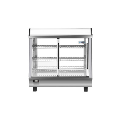 Koolmore HDC-3C-SS 3 Cu. Ft. Glass Side Panel 3 Shelves Front Open Air Countertop Display Warmer