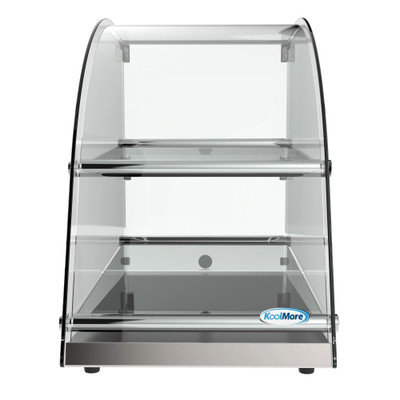 Koolmore DC-2CN 2.4 Cu. Ft. Curved Front Glass Rear Door Countertop Commercial Bakery Display Case