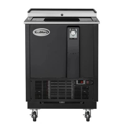 Koolmore KM-BOC25-BK 5 Cu. Ft. Black Built-In Opener Commercial Bottle Cooler - 115 Volts