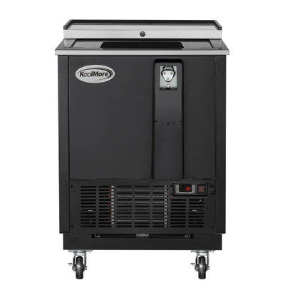 Koolmore KM-BOC25-BK 5 Cu. Ft. Black Built-In Opener Commercial Bottle Cooler - 115 Volts