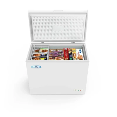 Koolmore SCF-7C 7 Cu. Ft. Aluminum White Solid Hinged Door with Lock Chest Freezer - 115 Volts