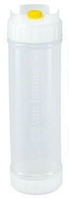 San Jamar 857324M 24 Oz. Yellow Cap Single Tip EZ-Kleen Sauce Bottle - 6/Pack