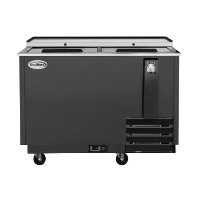 Koolmore KM-BOC50-BK 14 Cu. Ft. Black Built-In Opener Commercial Bottle Cooler - 115 Volts