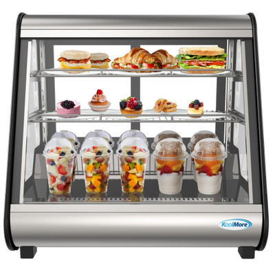 Koolmore CDC-4C-BK 4.6 Cu. Ft. Silver Countertop Refrigerated Display Case - 115 Volts