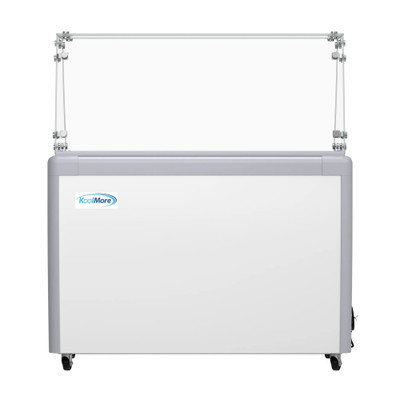 Koolmore KM-GDC-49SD-FG 50" W Top Sliding Glass Door Gelato Dipping Cabinet Display Freezer with Sneeze Guard