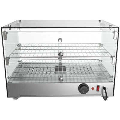 Koolmore HDC-1.7C 1.7 Cu. Ft. Curved Front Glass 2 Shelves Countertop Display Warmer