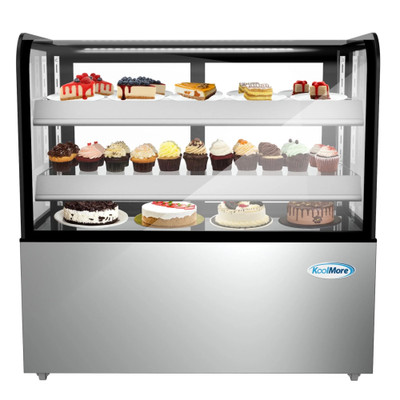 Koolmore CDHF-14C 13 Cu. Ft. Silver Stainless Steel Refrigerated Bakery Display Case - 115 Volts