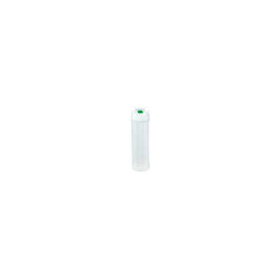 San Jamar 857324S 24 Oz. Green Cap Single Tip EZ-Kleen Sauce Bottle - 6/Pack