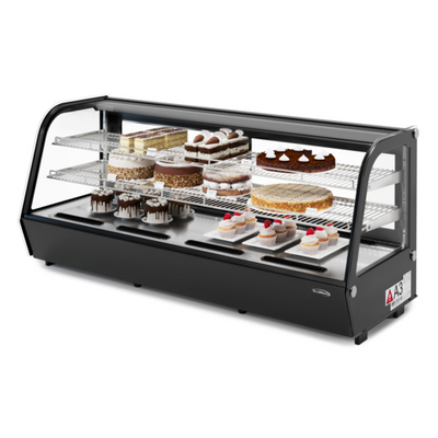 Koolmore CDC-8C-BK 60" W Black Countertop Refrigerated Display Case - 110 Volts