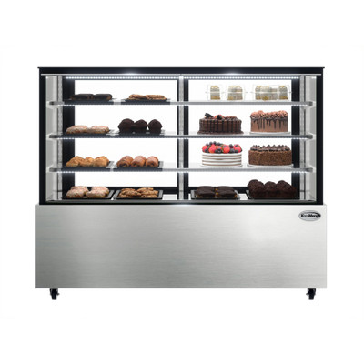Koolmore RBD30C 30 Cu. Ft. Silver Stainless Steel Refrigerated Bakery Display Case for Cakes - 115 Volts
