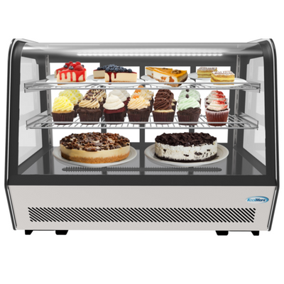 Koolmore CDC-5C-BK 5.6 Cu. Ft. Stainless Steel Countertop Refrigerated Display Case - 115 Volts