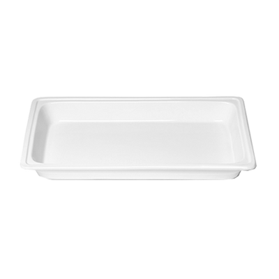 Rosseto CP004 20.87" x 12.87" x 2.32" White Rectangular Ceramic Multi-Chef Food Pan