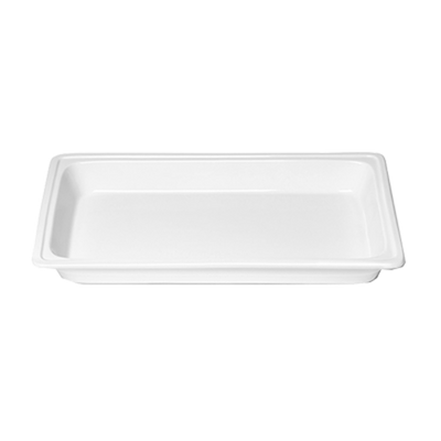 Rosseto CP004 20.87" x 12.87" x 2.32" White Rectangular Ceramic Multi-Chef Food Pan