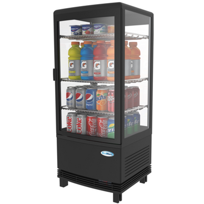Koolmore CDCU-3C-BK 3 Cu. Ft. Black Countertop Refrigerated Display Case - 115 Volts