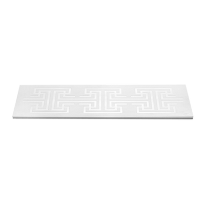 Rosseto SG038 27.6" x 9.4" White Rectangular Melamine Geometric Pattern and Solid Display Surface
