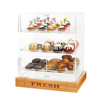 Rosseto BD125 21.5" x 17" x 25.5" H Rectangular Clear Acrylic Countertop Bakery Case