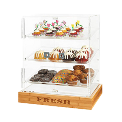 Rosseto BD125 21.5" x 17" x 25.5" H Rectangular Clear Acrylic Countertop Bakery Case