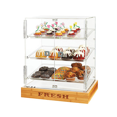 Rosseto BD125 21.5" x 17" x 25.5" H Rectangular Clear Acrylic Countertop Bakery Case