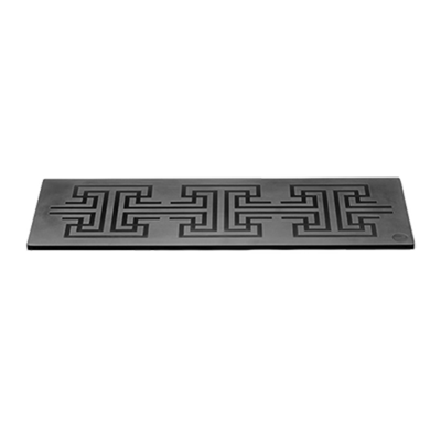Rosseto SG037 27.6" x 9.4" Black Rectangular Melamine Geometric Pattern and Solid Display Surface