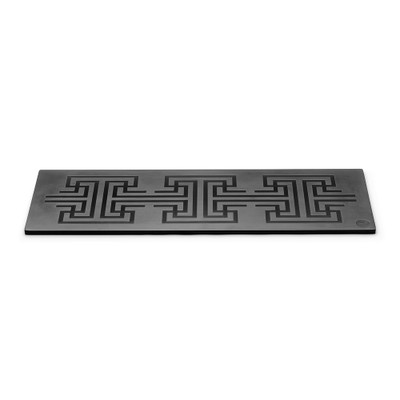 Rosseto SG037 27.6" x 9.4" Black Rectangular Melamine Geometric Pattern and Solid Display Surface