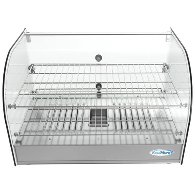 Koolmore HDC-1.5C 1.5 Cu. Ft. Curved Front Glass 2 Shelves Countertop Display Warmer