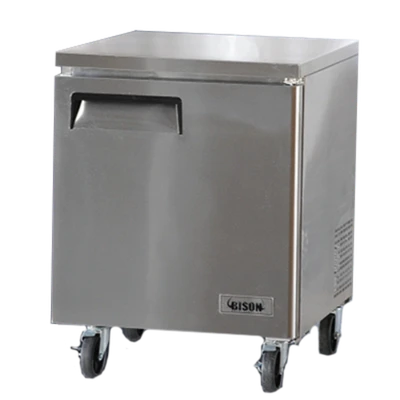 Bison BUF-27 6.5 Cu. Ft. One-Section Self Closing Stainless Steel Door Undercounter Freezer - 115 Volts 1-Phase