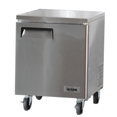 Bison BUF-27 6.5 Cu. Ft. One-Section Self Closing Stainless Steel Door Undercounter Freezer - 115 Volts 1-Phase
