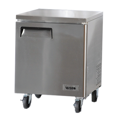 Bison BUF-27 6.5 Cu. Ft. One-Section Self Closing Stainless Steel Door Undercounter Freezer - 115 Volts 1-Phase