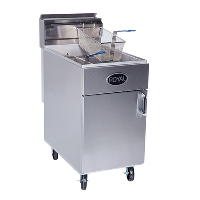 Royal Range RFT-75-NG 75 Lbs. Stainless Steel Natural Gas Fryer - 152,000 BTU