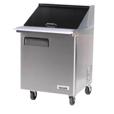 Bison BST-27-12 7.9 Cu. Ft. One-Section Self Closing Stainless Steel Door Mega Top Sandwich Unit - 115 Volts 1-Phase