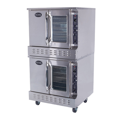 Royal Range RCOS-2-LP 5 Pans Stainless Steel Double Deck Liquid Propane Convection Oven - 140,000 BTU