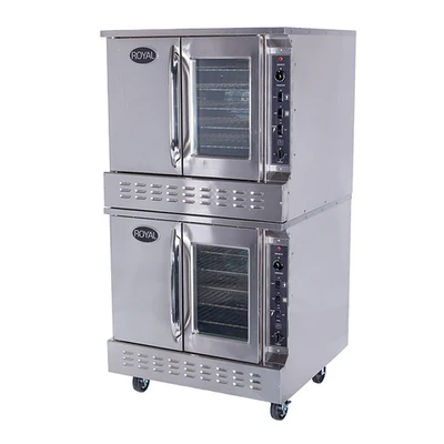 Royal Range RCOS-2-LP 5 Pans Stainless Steel Double Deck Liquid Propane Convection Oven - 140,000 BTU