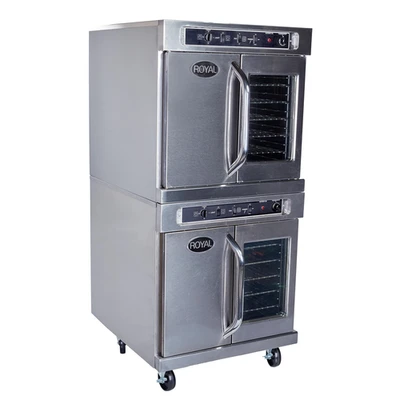 Royal Range RECO-6K-2 5 Pans Stainless Steel Double Deck Full Size Electric Convection Oven - 208 Volts 1 Phase