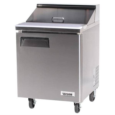 Bison BST-27 6.5 Cu. Ft. One-Section Self Closing Stainless Steel Door Sandwich Unit - 115 Volts 1-Phase