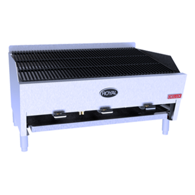 Royal Range 3223-LP 32" W Stainless Steel Countertop Lava Rocks Natural Gas Charbroiler Delux Series - 90,000 BTU