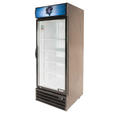 Bison BGM-21 21 Cu. Ft. One-Section Black Exterior Reach-In Glass Door Refrigerator - 115 Volts 1-Phase