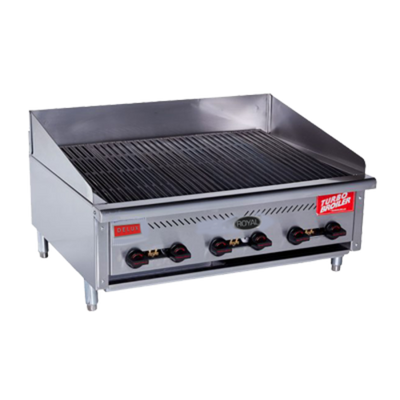 Royal Range TB-884-LP 84" W Stainless Steel Radiants Countertop Liquid Propane Turbo Broiler - 217,500 BTU