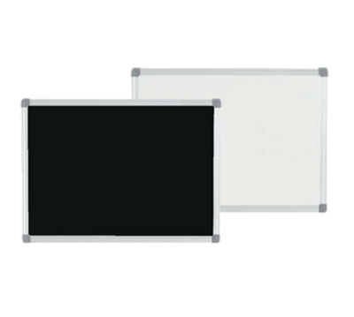 AARCO RMB1824 24" W x 18" H Black & White Aluminum Markerboard